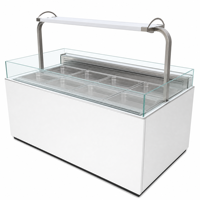 Vitrine réfrigérée à air pour saumon, sans givre, pour supermarché, section fruits de mer frais