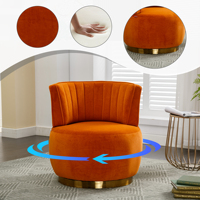 Livraison gratuite aux États-Unis - Fauteuils pivotants confortables en forme de baril, fauteuils ronds en velours moelleux pour salon et salles d'attente