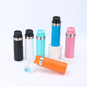 Nouveau gobelet à double paroi de 16 oz à <span class=keywords><strong>action</strong></span> de déclenchement <span class=keywords><strong>bouteille</strong></span> d'eau portable Design classique fiole à vide <span class=keywords><strong>Thermos</strong></span> pour boissons chaudes et froides - Product Image 5