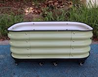 Jardinière sur roulettes auto-arrosante TOPSTAR, grande taille, pour extérieur, en métal galvanisé, bac à jardin surélevé, design classique, pots de fleurs