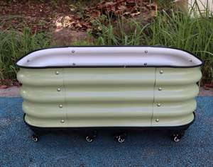 トップスター 大型屋外自動給水式移動プランター 亜鉛メッキ金属製高床式菜園ベッドライナー クラシックデザイン植木鉢 - Product Image 2