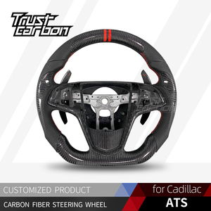 Volante Deportivo Personalizado de Fibra de Carbono para <span class=keywords><strong>Cadillac</strong></span> ATS <span class=keywords><strong>CTS</strong></span> XTS CT4 CT5 CT6 XT4 XT5 XT6 <span class=keywords><strong>2008</strong></span>-2016 con Empuñadura de Cuero Perforado - Product Image 2