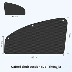 Pare-brise avant de voiture d'été Tissu Oxford Ventouse entièrement occultante Isolation thermique Protection solaire Polyester <span class=keywords><strong>noir</strong></span> - Product Image 2