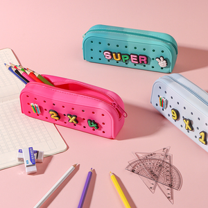 Toptan Şeker Renkli Kalem Kutusu Düzenleyici Öğrenci Okul Malzemeleri ve Kırtasiye Çok Amaçlı Silikon Kalem Kutusu - Product Image 3