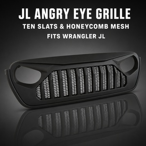 Grille de style agressif de haute qualité pour <span class=keywords><strong>Jeep</strong></span> Wrangler JL 2018-2025, cache-grille avant « <span class=keywords><strong>Angry</strong></span> Eyes » tout-terrain, directement de l'usine - Product Image 2