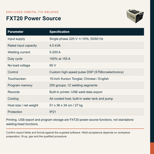 ระบบ<span class=keywords><strong>เชื่อม</strong></span>ท่อแบบวงโคจรชนิดปิด FYID FXT20 C-Series สำหรับเครื่องเชื่อมท่อโลหะแบบวงโคจร - Product Image 4