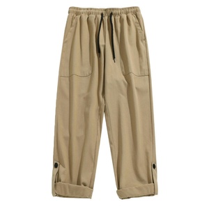 Pantalons de randonnée à cordon de serrage, nouvelle mode, vente en gros personnalisée, style décontracté léger, taille mi-haute, jambe droite - Product Image 1