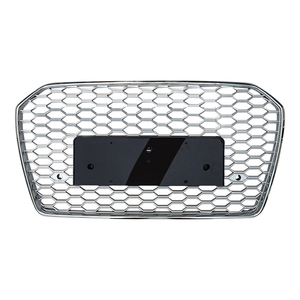 Griglia Anteriore Nera Lucida Stile RS6 C7.5 a Nido d'Ape con Logo Quattro per <span class=keywords><strong>Audi</strong></span> <span class=keywords><strong>A6</strong></span> S6 C7.5 2016 2017 <span class=keywords><strong>2018</strong></span> - Product Image 5