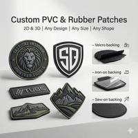 Écussons en caoutchouc PVC souple 3D personnalisés, étiquettes en silicone gaufrées imperméables avec fermeture auto-agrippante pour sacs, vêtements et chapeaux d'extérieur