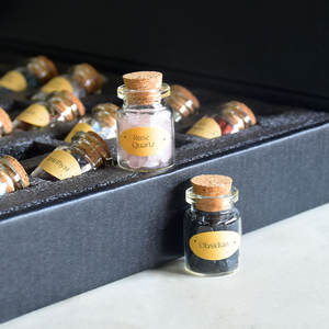 للبيع بالجملة مجموعة زجاجات رقائق حجرية كريستالية عالية الجودة للشفاء زجاجات أحجار كريمة كريستال زجاجة أمنيات للديكور المنزلي - Product Image 5