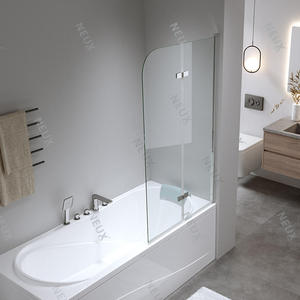 <span class=keywords><strong>Mampara</strong></span> de <span class=keywords><strong>Ducha</strong></span> Plegable con Marco Cromado de <span class=keywords><strong>2</strong></span> Paneles, Vidrio Templado Transparente de 6 mm, Fácil de Limpiar, con Diseño Moderno - Product Image 2