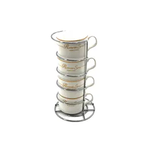 金属钢一次性纸塑杯分配器独立式设计咖啡杯架