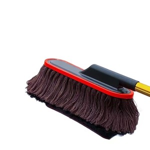 Spazzola per la pulizia dell'auto in cotone fine, manuale, a mani libere, con asta estensibile e sistema di strizzatura automatica, per la rimozione di polvere e la applicazione di cera per la manutenzione del veicolo - Product Image 1