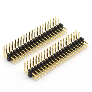 One-Stop Aankoop Aangepaste 2.0Mm Dubbele Rijen Gebogen Naalden Mannelijke Pin Header Pcb Connector 2/3/4/5/6/7/8/9/10/40 Pin