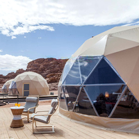 Tenda a Cupola Geodetica in Vetro Personalizzata 5m 6m 7m Esagonale per Feste all'Aperto Casa a Cupola di Lusso per Glamping