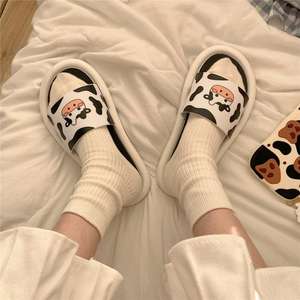 XIXITIAO yaz inek ucuz ayakkabı terlik toptan erkekler için kapalı sevimli ev hayvan baskılar slaytlar terlik kadınlar - Product Image 4