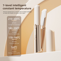 Plancha de Pelo Profesional Inalámbrica para Salón, Cerámica con Revestimiento Glaseado, Recargable por USB, Placas Anchas de 25 mm, 2 en 1, Alisa y Riza