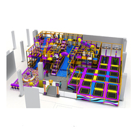 Structure d'escalade multi-niveaux personnalisée avec toboggan et piscine à balles, équipement de parcs de trampolines intérieurs et extérieurs pour adultes et enfants, idéal pour centres commerciaux