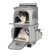 Sac de transport pour animaux de compagnie avec roulettes, sac à dos à roulettes, sac de voyage pour animaux de compagnie avec fermeture éclair, couleur personnalisée