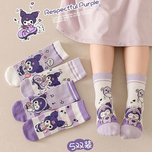 Kuromi Women's Mid-Calf <b>Socks</b> Cotton Breathable Crew <b>Socks</b> For Youth Summer Wear - Product Image 2