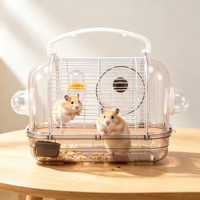 Vente en gros : Cage-villa portable multi-entrées pour hamster, en fer, plastique et acrylique, transparente, respirante, de luxe et moderne