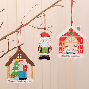 Nouveaux ornements en bois peints, décorations de Noël, décorations pour sapin de Noël, ornements créatifs en forme de masque pour personnes âgées. - Product Image 1