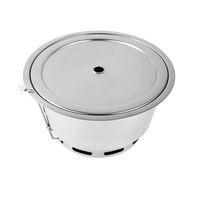 Barbecue au charbon de bois Beefmaster, style coréen, sans fumée, en acier inoxydable, avec chariot, allumage piézoélectrique, finition plaquée or