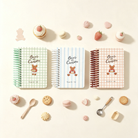 Cuaderno Portátil A7 Little Bear Chef, Encuadernación en Espiral de Hojas Sueltas, Regalo de Diseño Original, Cálido y Adorable, 100 Hojas Coloridas