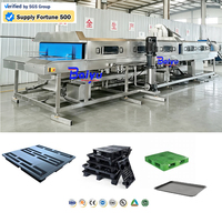 Machine à laver les caisses de palette pour les applications logistiques et d'entrepôt, machine à laver les caisses de type convoyeur pour les caisses et plateaux en plastique