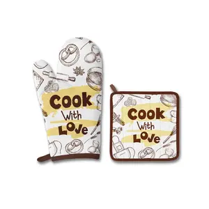 Cotton linen oven mitts wholesale high quality anti scalding high temperature resistance high quality BBQ Mitts for child