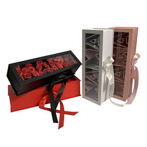 Caja de Flores de Lujo Huiya con Diseño Nuevo, Te Amo, con Tapa de PVC en Relieve para Velas y Regalos Sorpresa, Proveedor de Cajas de Regalo para Mamá - Product Image 1