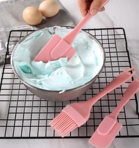 3個の食品グレードのシリコンベーキングツールセットケーキクリームガジェット用の柔軟なキッチン用品ヘラペストリーブラシセット - Product Image 5
