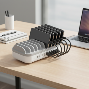 Station de charge portable <span class=keywords><strong>USB</strong></span> Type C pour téléphone portable, restaurant, domicile, charge rapide DC, station de charge de bureau pour smartphone, 10 ports - Product Image 1