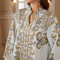 Robe longue Abaya ample élégante à motif floral vintage, en polyester respirant, tenue modeste pour le quotidien et les mariages, pour femmes musulmanes adultes