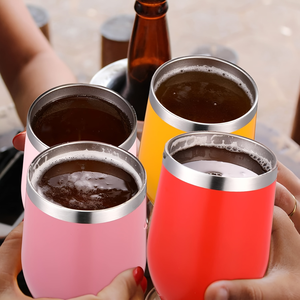 12oz Eco-Friendly Vacuum <b>Coffee</b> Wine Stainless Tumbler Lid Smooth Rim Durable Powder Coat OEM/ODM Branding Corporate Promotional - Product Image 4