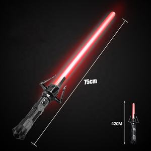 Vente en gros 2-en-1 lumineux Double <span class=keywords><strong>sabre</strong></span> croix épée <span class=keywords><strong>Laser</strong></span> rétractable Flash jouets avec effets sonores et lumineux - Product Image 2