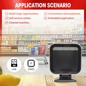 Escáner QR de código de barras de escritorio profesional para uso en supermercados 130W obturador global 1D/2D lector USB 200 escaneos/min stock de 1 año - Product Image 5