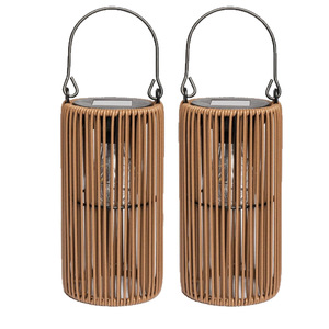 Lampe solaire de jardin moderne et minimaliste style bambou, éclairage extérieur pour cour, terrasse, pelouse, balcon, lampe sur pied portable - Product Image 5