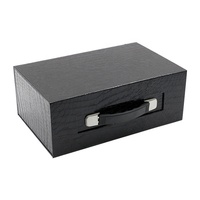 Boîtes d'emballage cadeau de luxe en cuir PU à texture crocodile noir personnalisées Outils écologiques pour chaussures en bois et à vin