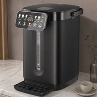 Bouilloire Électrique avec Distributeur d'Eau, Plateau Récupérateur d'Eau Nettoyable, Corps en Obsidienne Mate, Couleurs Personnalisables, pour Cadres d'Entreprise