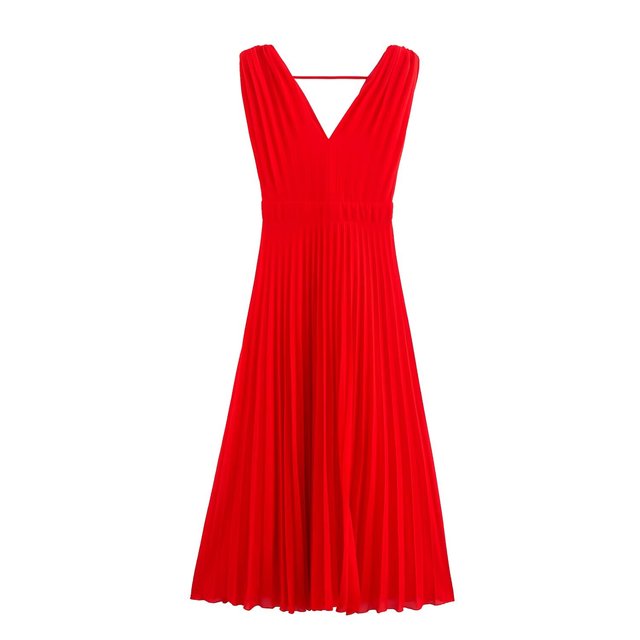 SHENZHU Women 2025 Summer New Chic Fashion Little Pleated MIDI Dress Vintage Sleeveless Female Dresses Robe Mujer