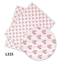 136 cm * 30 cm Professionnel personnalisé Renard et fleurs simili cuir PU pour sacs