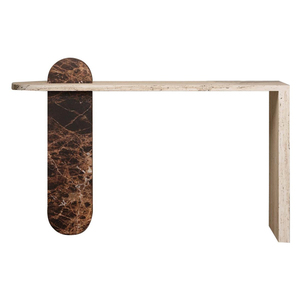 SH STONE Moderne Style Nordique Travertin Pierre <span class=keywords><strong>Console</strong></span> <span class=keywords><strong>Table</strong></span> Meubles D'entrée pour La Décoration Intérieure Étroit Haut Couloir <span class=keywords><strong>Table</strong></span> En Marbre