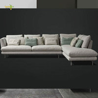 Canapé de salon moderne et minimaliste de grande taille avec chaise longue inclinable, ensemble de canapés en forme de L, design nordique, canapé de salon