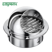 Grille d'évacuation d'air ronde en acier inoxydable SS304 pour mur extérieur, 100 mm, étanche, à persiennes, pour cuisine et salle de bain