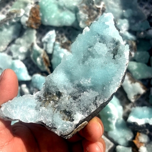 Offre Spéciale petite taille pierres brutes cristal spécimen pierre précieuse brute maroc bleu <span class=keywords><strong>aragonite</strong></span> <span class=keywords><strong>cristaux</strong></span> de guérison pour la décoration - Product Image 3