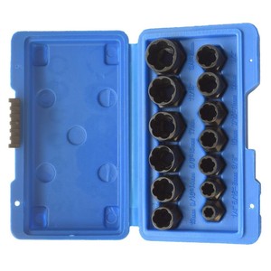 13 pièces <span class=keywords><strong>extracteur</strong></span> de boulon à Impact et d'écrou de <span class=keywords><strong>cosse</strong></span>, douille de torsion, pilote de 3/8 pouces - Product Image 1