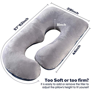 Oreiller de maternité en forme de J pour femmes enceintes, soutien corporel et d'allaitement, avec housse amovible et lavable, vente chaude - Product Image 3