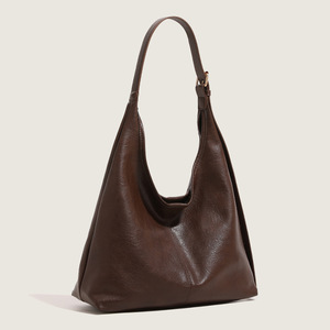 Bolso bandolera de gran capacidad de cuero marrón oscuro, bolso de mujer de diseño retro minimalista - Product Image 4