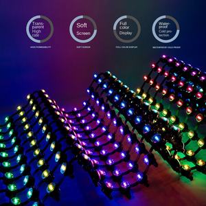 Dış mekan kullanımı için 2CM tam renkli LED perde duvar DMX512 ekran ızgara 2 ışık piksel noktası kaynağı 12V IP65 metin bina vücut için - Product Image 2